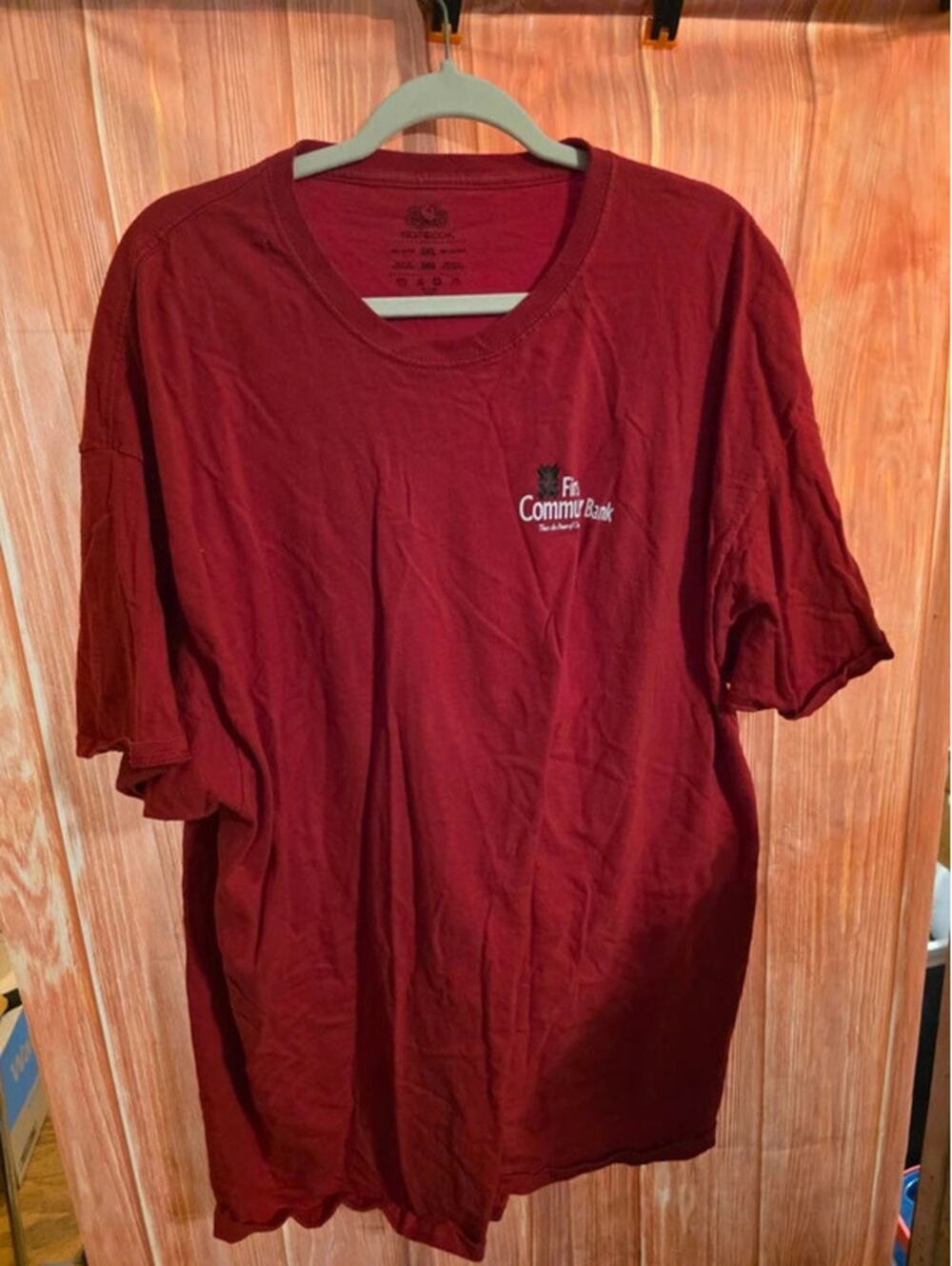 Fruit of the Loom Maroon Short Sleeve T-Shirt Cotton Crewneck Tee 3XL Big & Tall